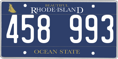 RI license plate 458993