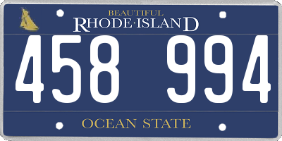 RI license plate 458994