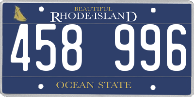 RI license plate 458996