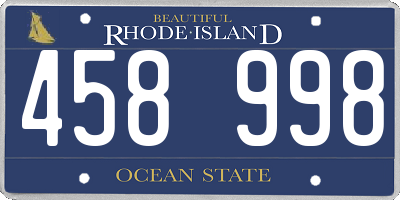 RI license plate 458998