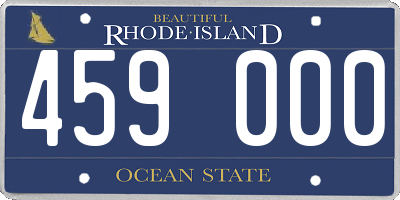 RI license plate 459000