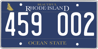 RI license plate 459002