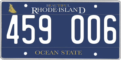 RI license plate 459006