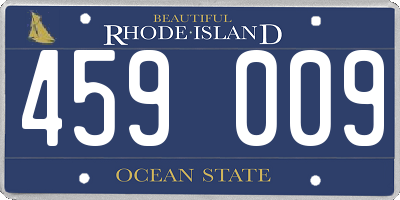 RI license plate 459009