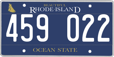 RI license plate 459022
