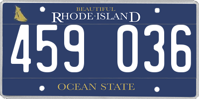 RI license plate 459036
