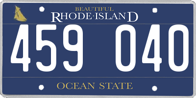RI license plate 459040