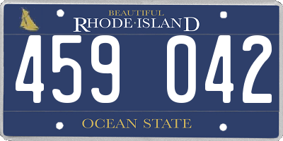 RI license plate 459042