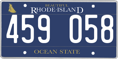 RI license plate 459058