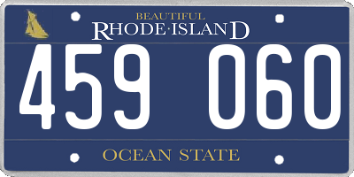 RI license plate 459060