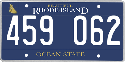 RI license plate 459062