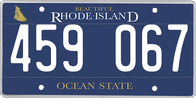 RI license plate 459067