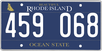 RI license plate 459068