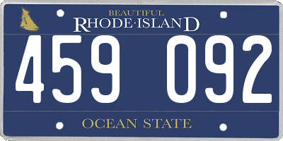 RI license plate 459092