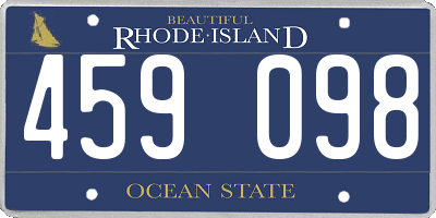 RI license plate 459098