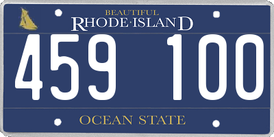 RI license plate 459100