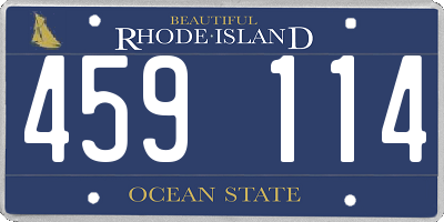 RI license plate 459114
