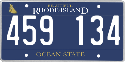 RI license plate 459134