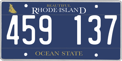 RI license plate 459137