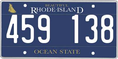RI license plate 459138