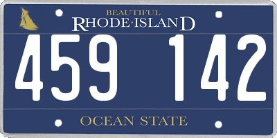 RI license plate 459142