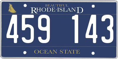 RI license plate 459143