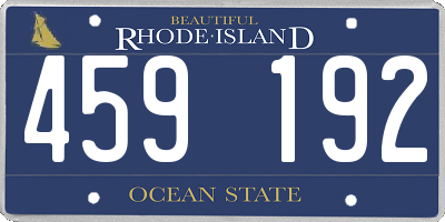 RI license plate 459192