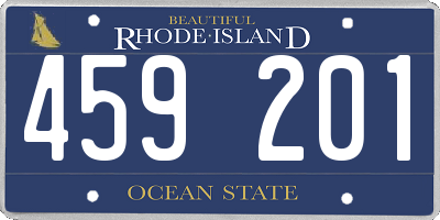 RI license plate 459201
