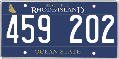 RI license plate 459202