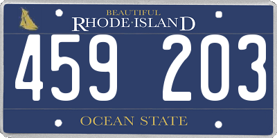 RI license plate 459203