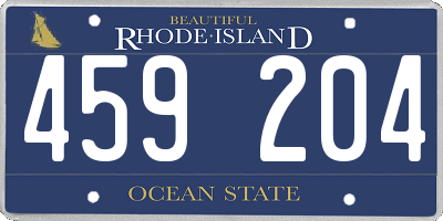RI license plate 459204