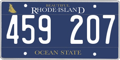 RI license plate 459207