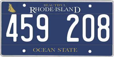 RI license plate 459208