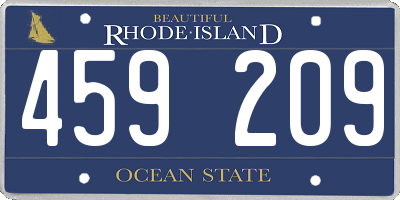 RI license plate 459209