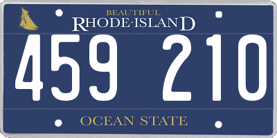 RI license plate 459210