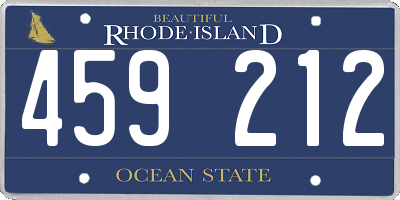 RI license plate 459212