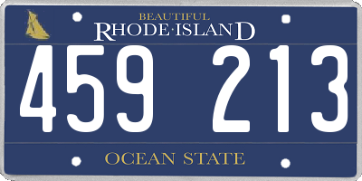 RI license plate 459213
