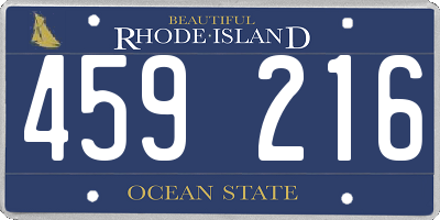 RI license plate 459216