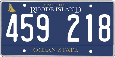 RI license plate 459218