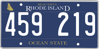 RI license plate 459219