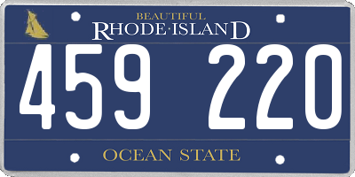 RI license plate 459220