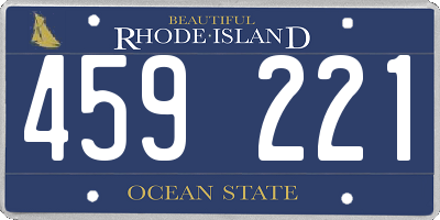 RI license plate 459221