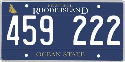 RI license plate 459222