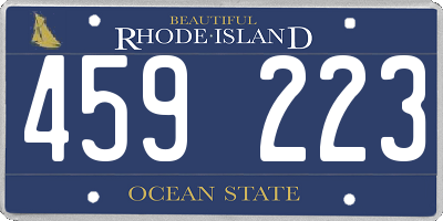RI license plate 459223