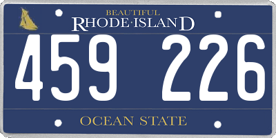 RI license plate 459226