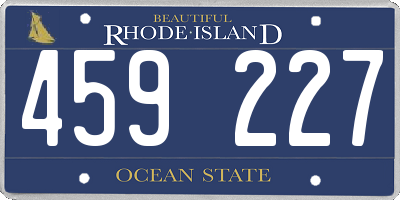 RI license plate 459227