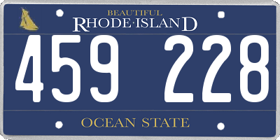 RI license plate 459228