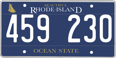 RI license plate 459230