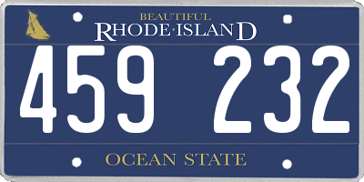 RI license plate 459232