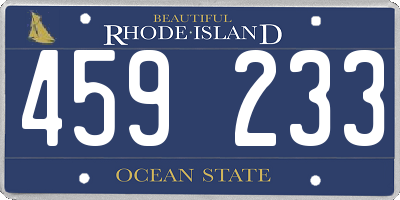 RI license plate 459233